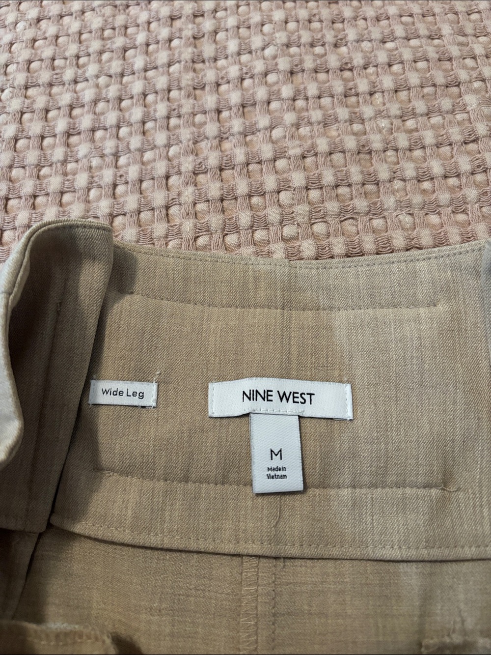 Nine West High-Waist Wide-Leg Pants - Beige size M - Picture 6 of 9